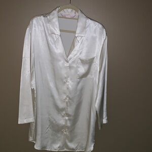 Victoria's Secret White Satin Pajama Top
